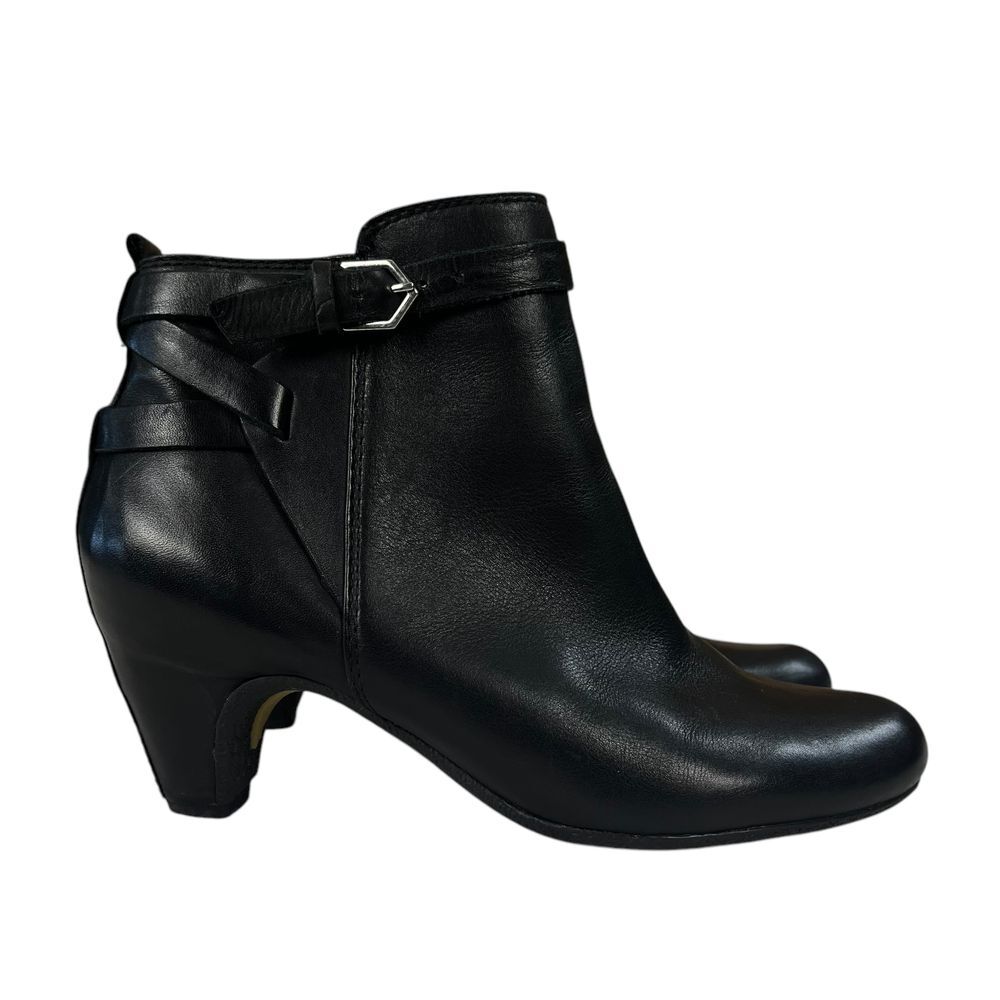 Sam Edelman Maddox Ankle Black‎ Leather Booties Womens Size 6.5